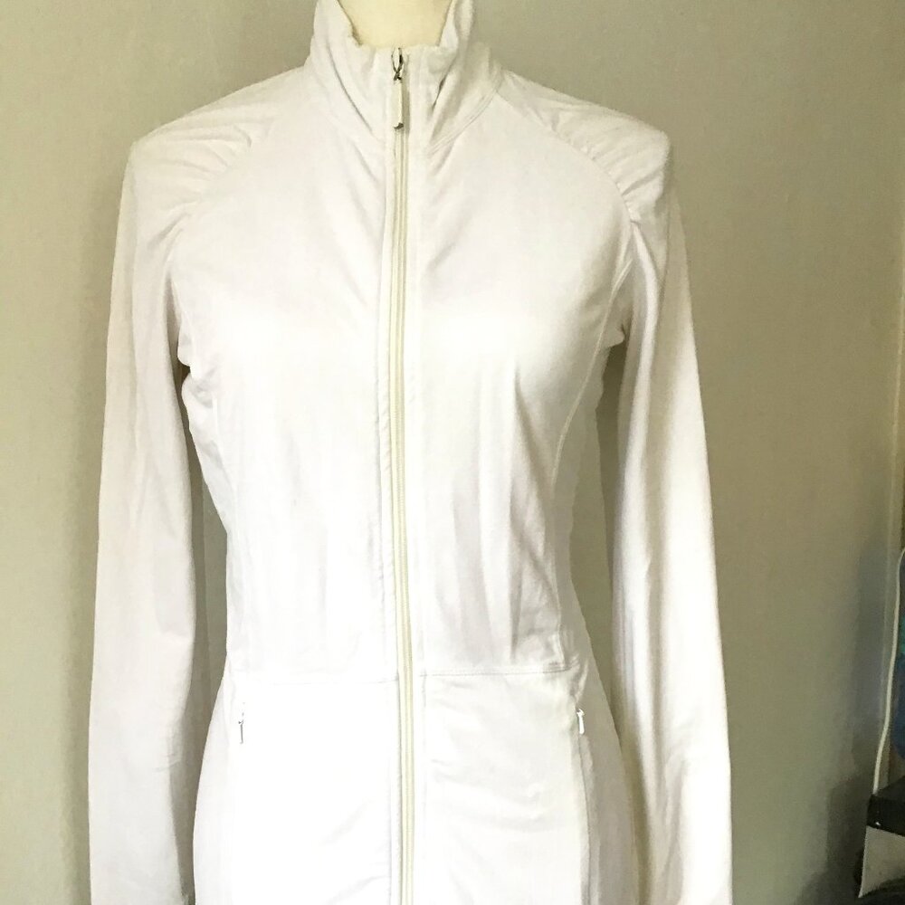 Lilly Pulitzer White Luxletic Zip-Up Long-Sleeved Top